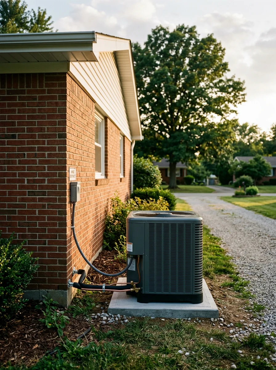 Residential HVAC unit installation in Hillsboro Missouri home